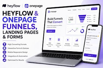 build heyflow and onepage io funnel, and contact form for lead generation