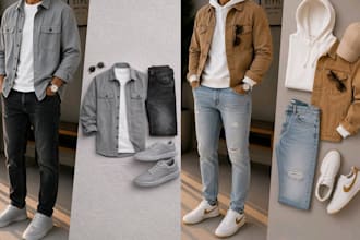 do outfit change, image editing and photo manipulation