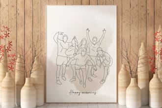 draw unique one line art, vector line art illustration, minimalist line art logo