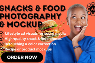 edit or create professional and realistic food photography for your food recipes