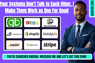 integrate quickbooks bigcommerce servicetitan zoho crm a2x cin7 stripe zapier