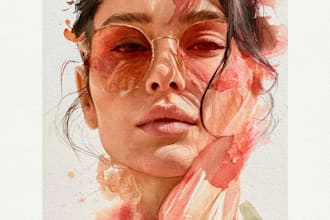 draw handmade watercolor portrait