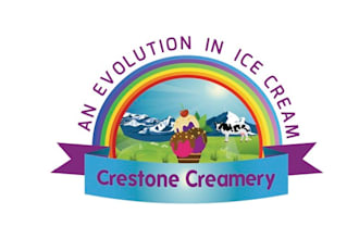 design crestone creamery evolution ice cream logo
