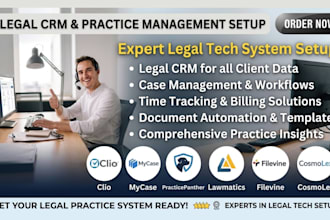 setup legal CRM management software via clio mycase practicepanther lawmatics