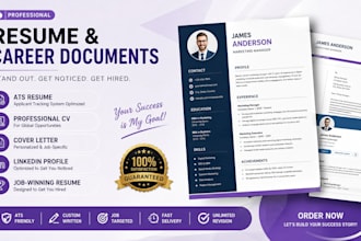 write an ats friendly resume CV cover letter and linkedin profile