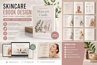skincare ebook design beauty guide lead magnet minimal aesthetic professional