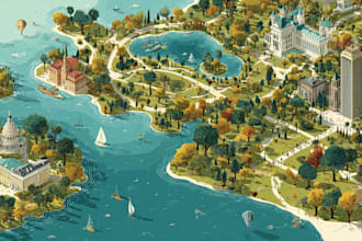 vector map, city illustration