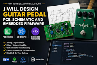 design guitar pedal pcb, schematic and embeded firmware