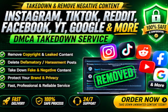 takedown instagram,tiktok,reddit,facebook,yt,google and more