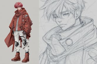 sketch you color anime sketch art