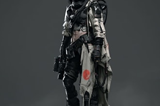 create a sci fi character illustration or sci fi concept art