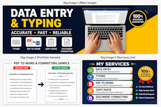 do accurate data entry typing and PDF formatting