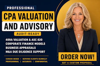 do business, 409a valuation, property appraisal, corporate finance as your cpa