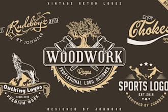 create vintage retro classic custom logo