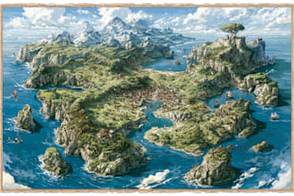 custom fantasy map illustration