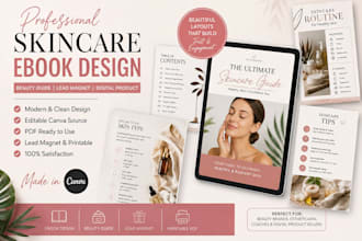 skincare ebook design beauty guide lead magnet digital product printable canva