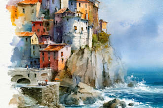 create a custom watercolor illustration