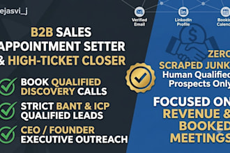 be your high ticket closer and b2b sales appointment setter