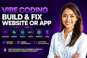 develop or fix lovable ai web apps, saas mvp, vibe coding, replit ai, loveable