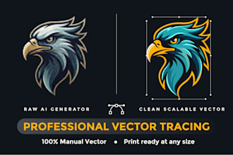 convert, clean up, and vectorize ai generated logo to vector