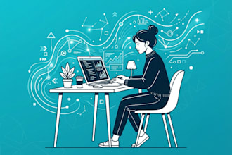 draw vector line art illustration for app, web