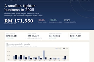 turn your financial data into a visual performance dashboard