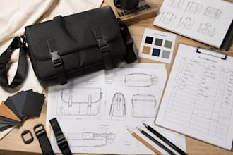 design bag tech pack, handbag, backpack, for manufacturing