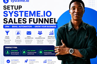 setup system io sale funnel CRM email automation for coaching real estate saas