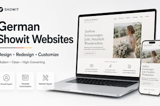 design german showit website redesign showit template customize showit repair