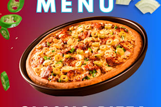 design professional food posters, restaurant flyers, and menus