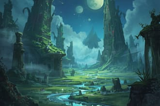 fantasy concept landscape illustrations