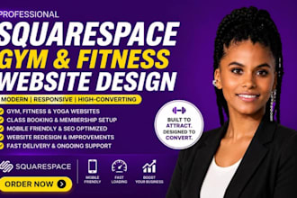 design a squarespace gym website , fitness website , personal trainer website