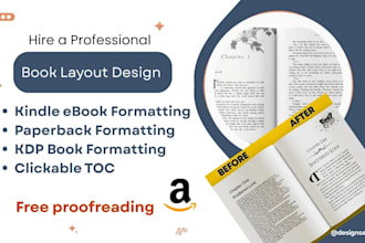 format book interior layout and cover design for amazon kdp