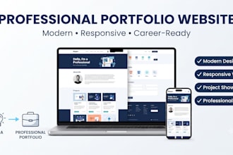 create a professional and responsive portfolio website