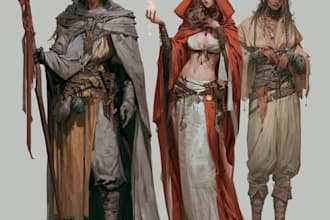 draw character art, dnd, and game art
