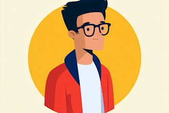 draw unique colorful flat vector illustration