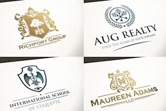 design a custom premium heraldic and vintage logo