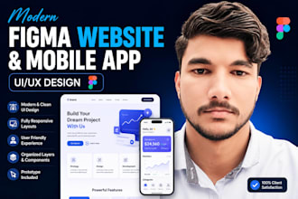 do modren figma landing website page and mobile app