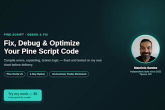 fix, debug, or optimize your pine script code