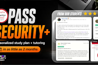 help you pass comptia security plus with a personalized study plan and tutoring