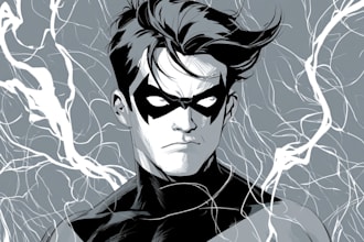 create cinematic superhero comic art for your graphic novel