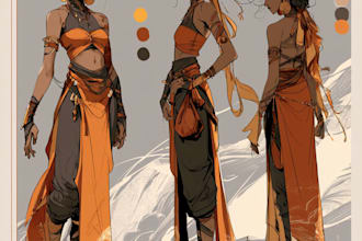 draw character design reference sheet