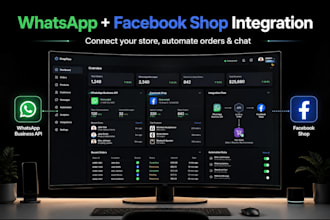 integrate whatsapp API, facebook shop and sync your ecommerce store