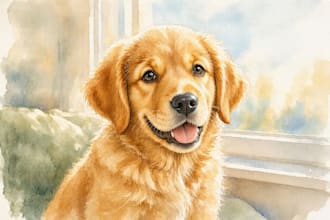 paint adorable watercolor pet portrait