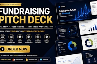 design fundraising pitch deck seed round fintech startup investor presentation
