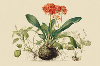 create a botanical illustration in the traditional
