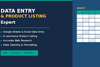 do data entry and product listing in google sheets