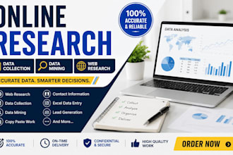 do online research, data collection, data mining work