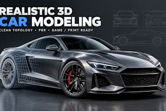 create realistic 3d car modeling, automotive vehicle design and 3d car rendering