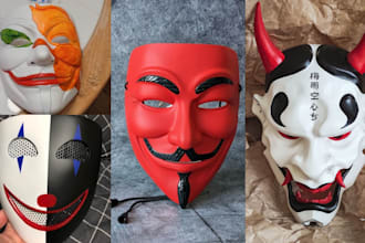 3d print and paint mask custom 3d mask model 3d helmet halloween mask printing